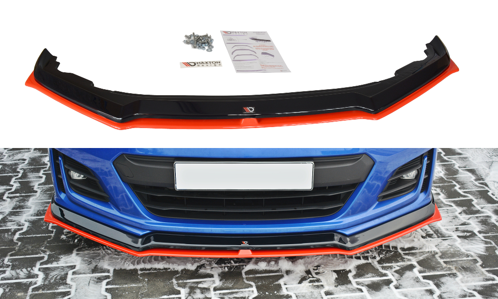 Street+ Spoilerlippe Front Ansatz V.5 passend für Subaru BRZ Mk1 Facelift schwarz Hochglanz – Ansicht 2
