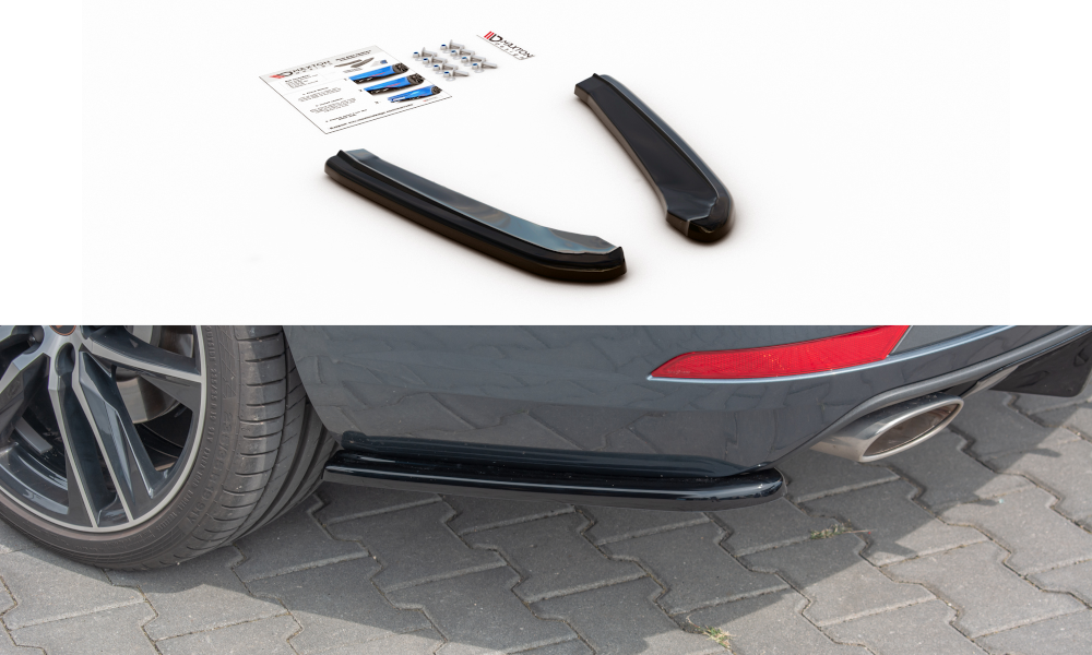 Heck Ansatz Flaps Diffusor V.1 passend für Seat Leon Cupra Mk3 FL Sportstourer schwarz Hochglanz – Ansicht 2