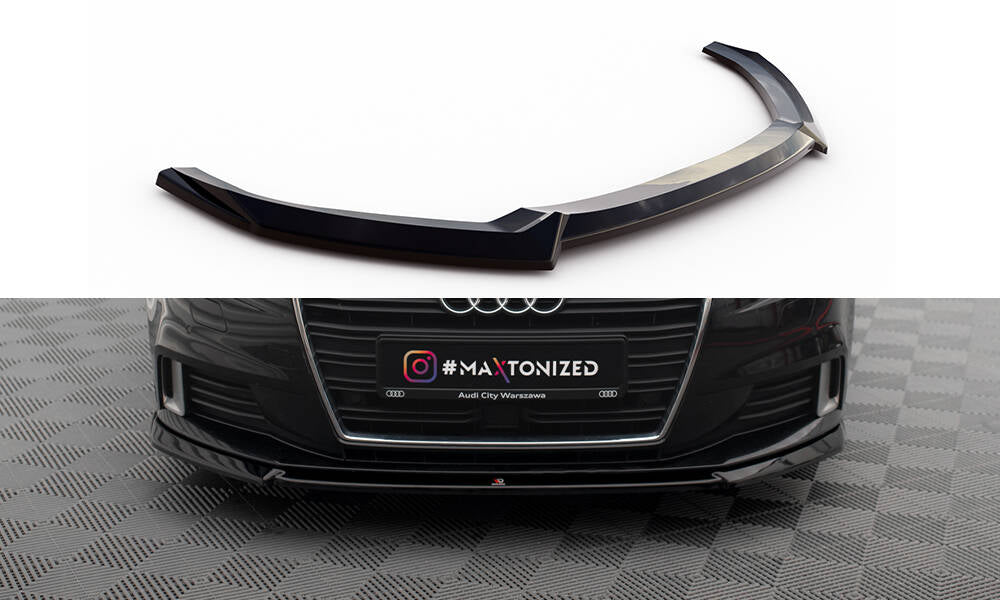Street+ Spoilerlippe Front Ansatz V.2 passend für Audi A3 Sportback 8V Facelift schwarz Hochglanz – Ansicht 2