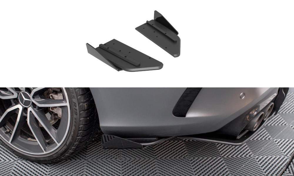 Street Pro Heck Ansatz Flaps Diffusor + Flaps passend für Mercedes-AMG C43 Coupe / Cabrio C205  Facelift / A205 Facelift schwarz Hochglanz – Ansicht 2