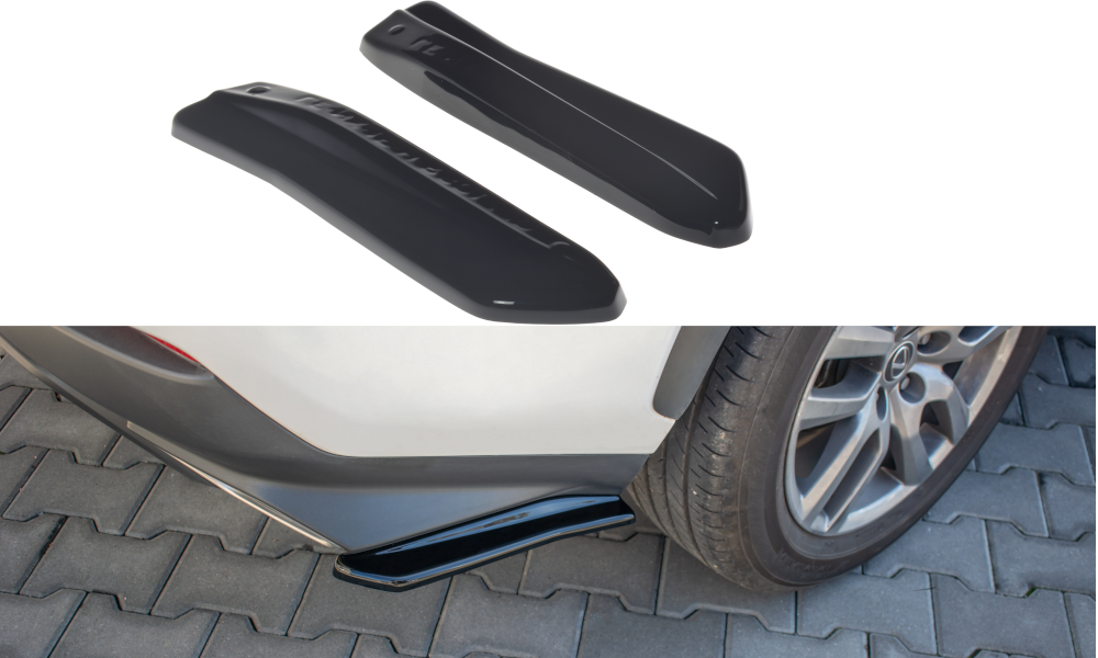 Heck Ansatz Flaps Diffusor passend für Lexus NX Facelift schwarz Hochglanz – Ansicht 2