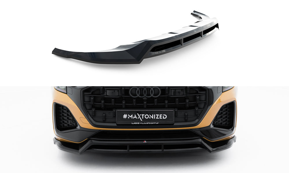 Street+ Spoilerlippe Front Ansatz passend für Audi Q8 Mk1 Facelift schwarz Hochglanz – Ansicht 2