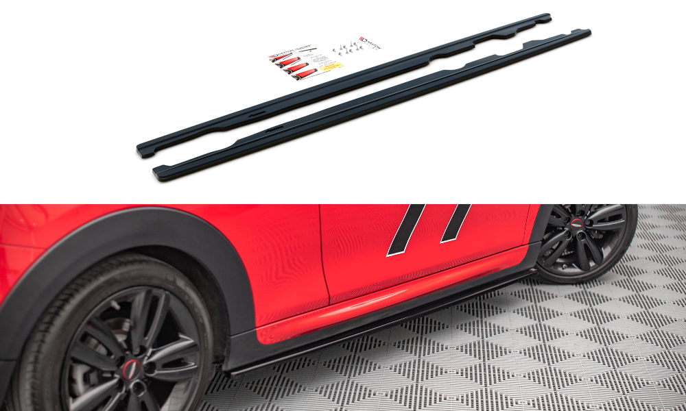 Street+ Seitenschweller Leisten passend für Mini Cooper S John Cooper Works F56 schwarz Hochglanz – Ansicht 2