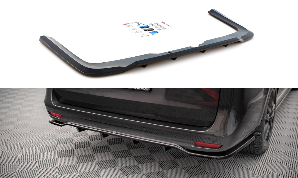 Street+ Mittlerer Diffusor RACE passend für Mercedes-Benz V-Klasse AMG-Line W447 Facelift schwarz Hochglanz – Ansicht 2