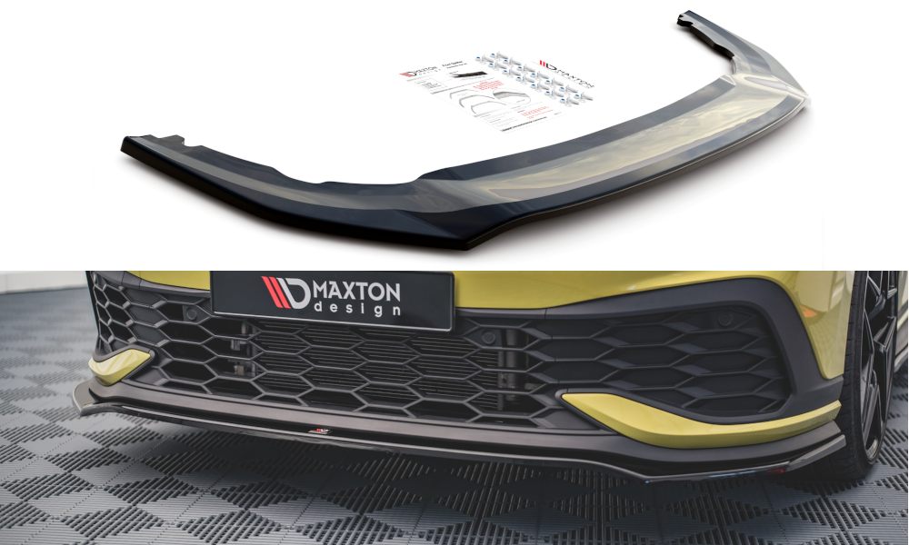 Street+ Spoilerlippe Front Ansatz V.3 passend für VW Golf GTI Clubsport Mk8 schwarz Hochglanz – Ansicht 2