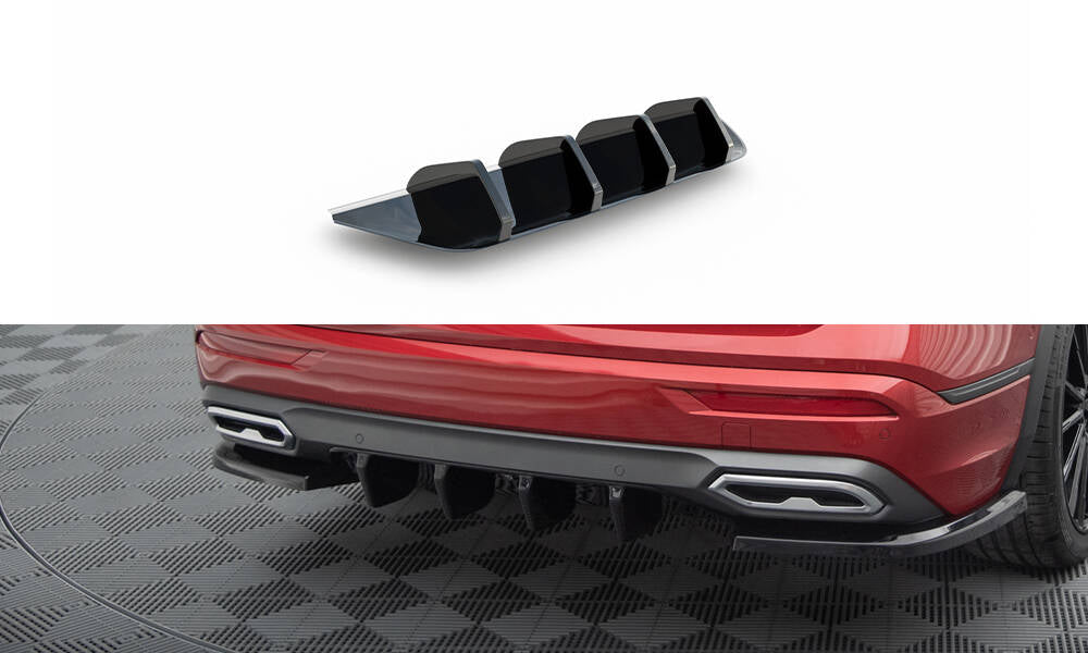 Diffusor Heck Ansatz passend für Seat Tarraco FR Mk1 schwarz Hochglanz – Ansicht 2