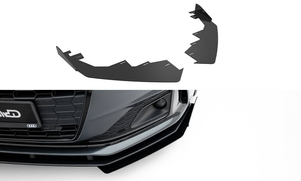 Front Stoßstange Flaps passend für Audi A5 F5 Facelift schwarz Hochglanz – Ansicht 2