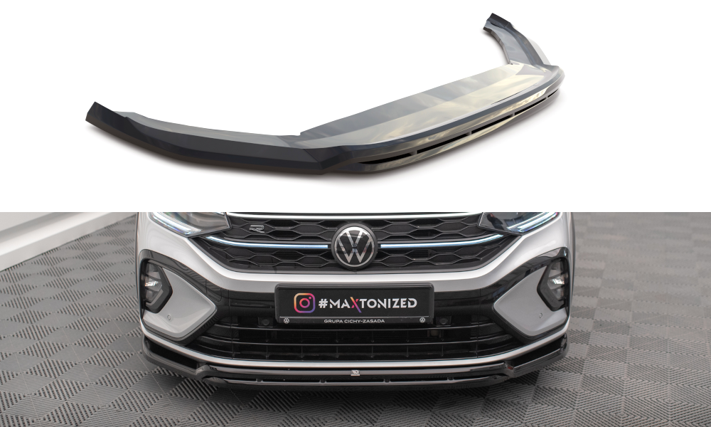 Street+ Spoilerlippe Front Ansatz passend für VW Taigo R-Line Mk1 schwarz Hochglanz – Ansicht 2