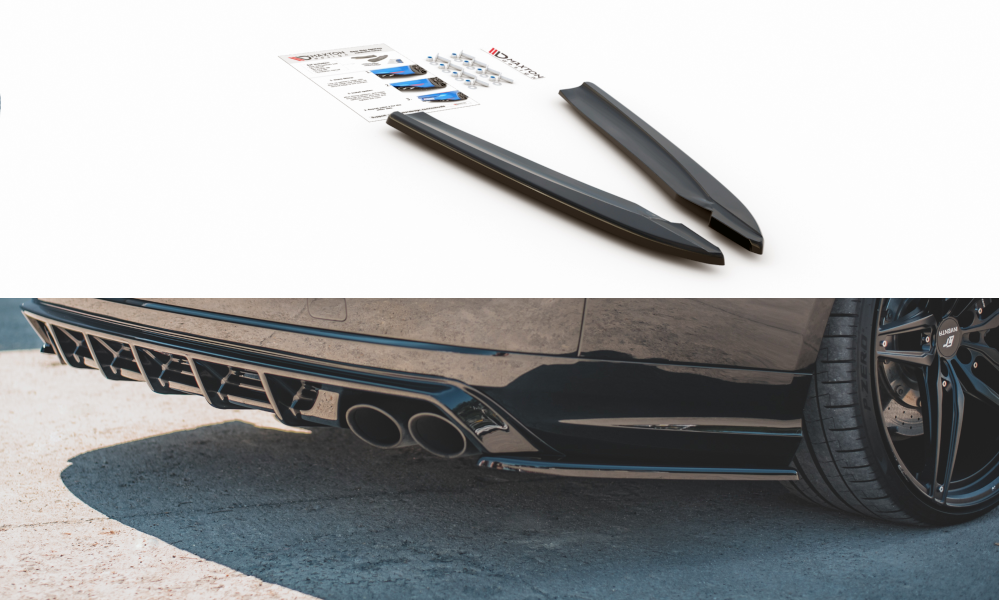 Heck Ansatz Flaps Diffusor V.2 passend für Audi S8 D4 Facelift schwarz Hochglanz – Ansicht 2