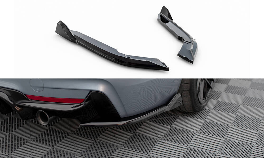Heck Ansatz Flaps Diffusor V.5 passend für BMW 4er Coupe M-Paket F32  schwarz Hochglanz – Ansicht 2