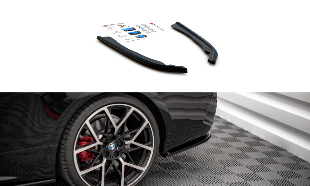 Heck Ansatz Flaps Diffusor V.1 passend für BMW 4er M-Paket G22 / G23 / G22 Facelift / G23 Facelift schwarz Hochglanz – Ansicht 2