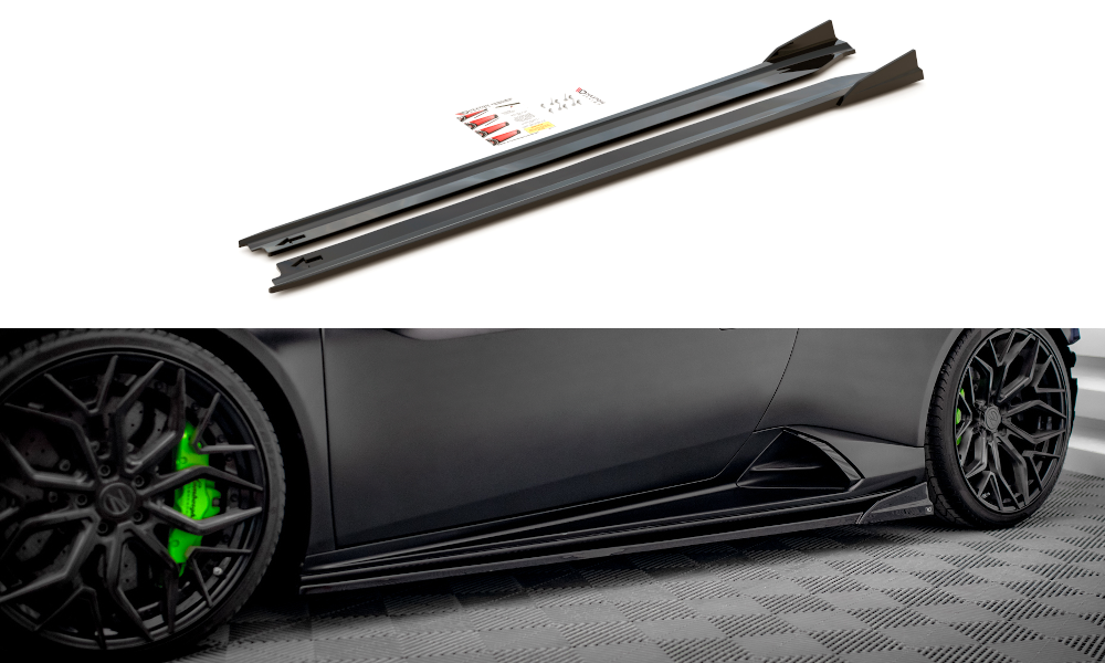 Street+ Seitenschweller Leisten passend für Lamborghini Huracan EVO schwarz Hochglanz – Ansicht 2