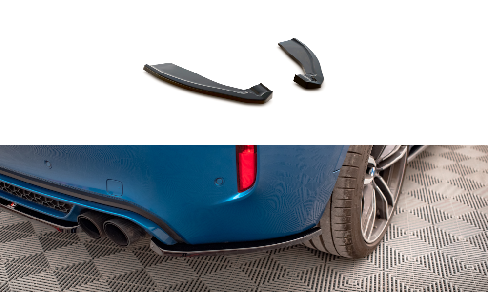 Heck Ansatz Flaps Diffusor passend für BMW X6 M F86 schwarz Hochglanz – Ansicht 2