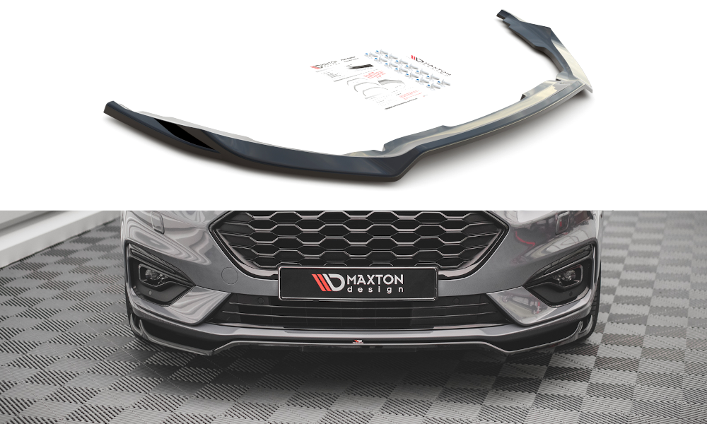 Street+ Spoilerlippe Front Ansatz V.1 passend für Ford Mondeo ST-Line Mk5 Facelift schwarz Hochglanz – Ansicht 2