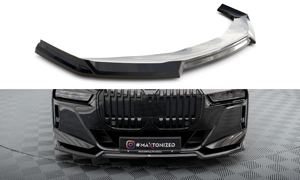 Street+ Spoilerlippe Front Ansatz V.3 passend für BMW 7 M-Paket / M760e / i7 M-Paket G70   schwarz Hochglanz – Ansicht 2