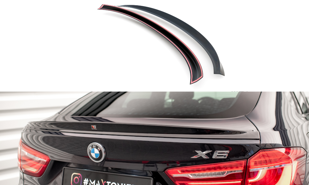 3D Heckspoiler Lippe V.2 BMW X6 F16 M-Paket / X6 M F86 schwarz Hochglanz – Ansicht 2