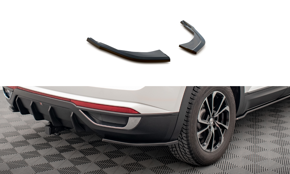 Heck Ansatz Flaps Diffusor passend für VW Atlas Cross schwarz Hochglanz – Ansicht 2