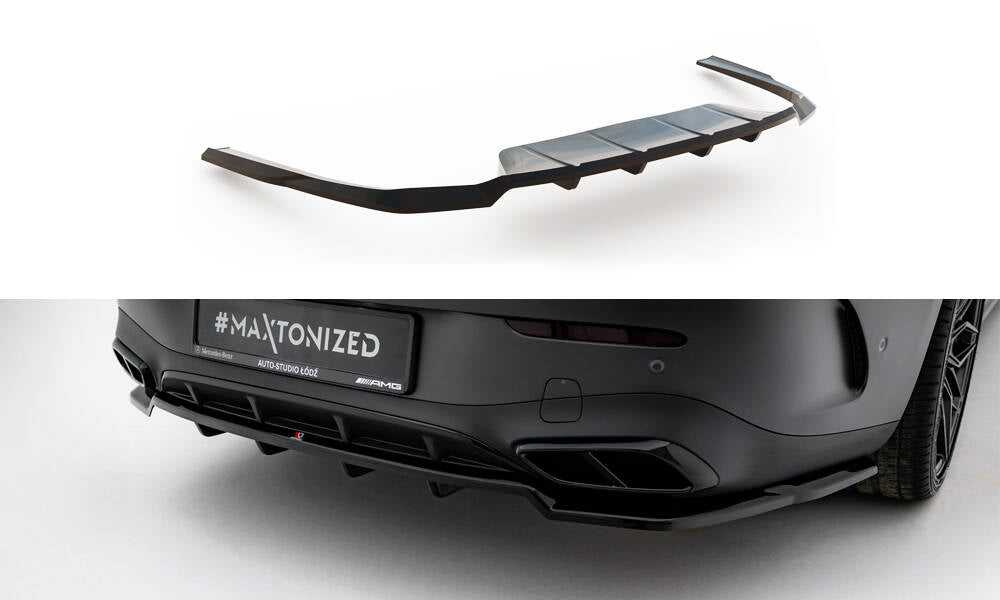Street+ Mittlerer Diffusor RACE passend für Mercedes-Benz CLE AMG-Line C236 schwarz Hochglanz – Ansicht 2