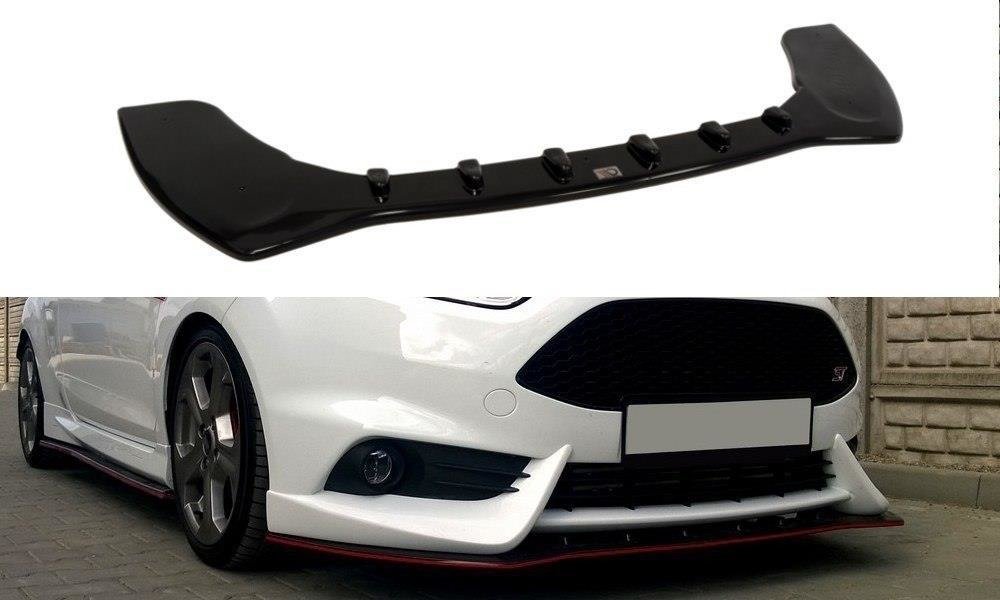 Street+ Spoilerlippe Front Ansatz passend für Ford Fiesta ST Mk7 FL (Mit Maxton Design Stoßstange) schwarz Hochglanz – Ansicht 2