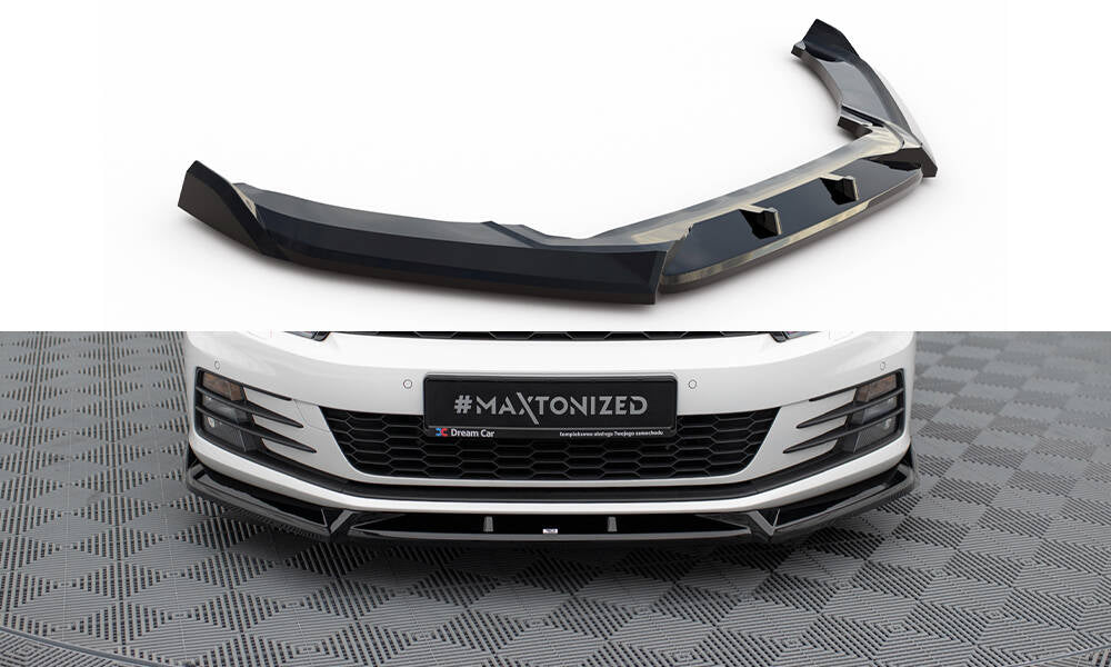 Street+ Spoilerlippe Front Ansatz V.2 passend für VW Scirocco Mk3 Facelift schwarz Hochglanz – Ansicht 2