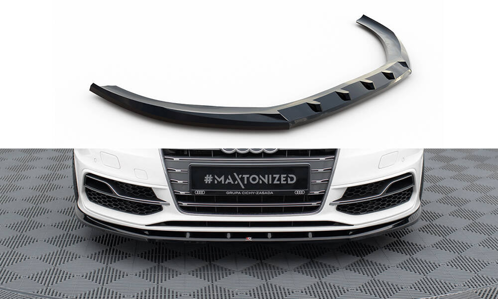 Street+ Spoilerlippe Front Ansatz V.1 passend für Audi S3 / A3 S-Line Sportback / Hatchback 8V schwarz Hochglanz – Ansicht 2