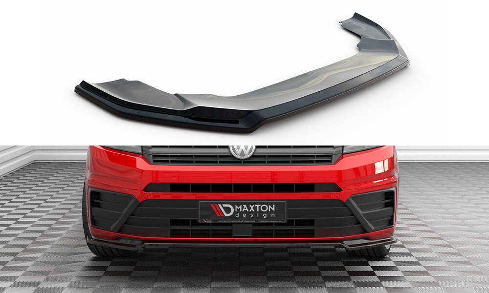 Street+ Spoilerlippe Front Ansatz V.2 passend für VW Crafter Mk2 schwarz Hochglanz – Ansicht 2