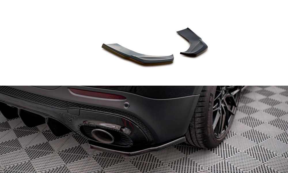 Heck Ansatz Flaps Diffusor passend für Mercedes-AMG GLB 35 / AMG-Line X247 schwarz Hochglanz – Ansicht 2