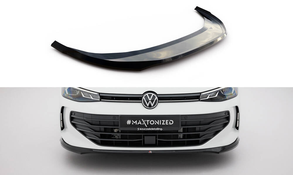Street+ Spoilerlippe Front Ansatz V.1 passend für VW Passat B9 schwarz Hochglanz – Ansicht 2