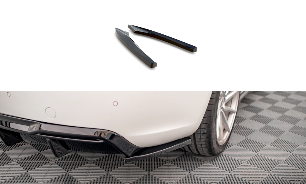 Heck Ansatz Flaps Diffusor passend für Audi A5 Coupe 8T Facelift schwarz Hochglanz – Ansicht 2