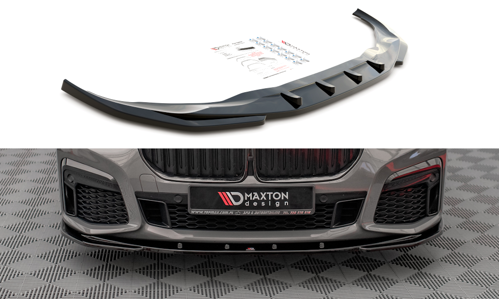 Street+ Spoilerlippe Front Ansatz V.1 passend für BMW 7 M-Paket G11 / G12 Facelift schwarz Hochglanz – Ansicht 2