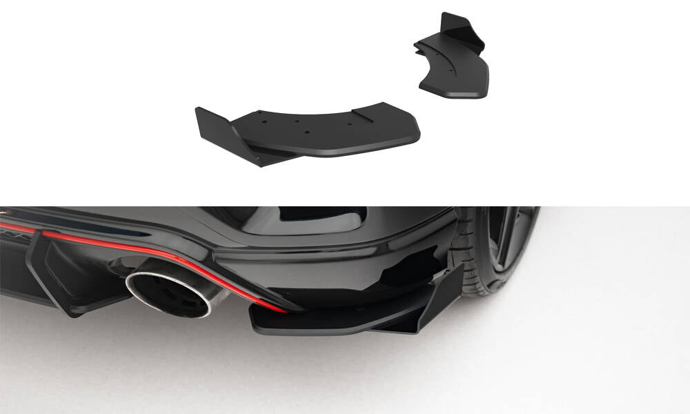 Street Pro Heck Ansatz Flaps Diffusor + Flaps passend für Hyundai Veloster N Mk2 schwarz Hochglanz – Ansicht 2
