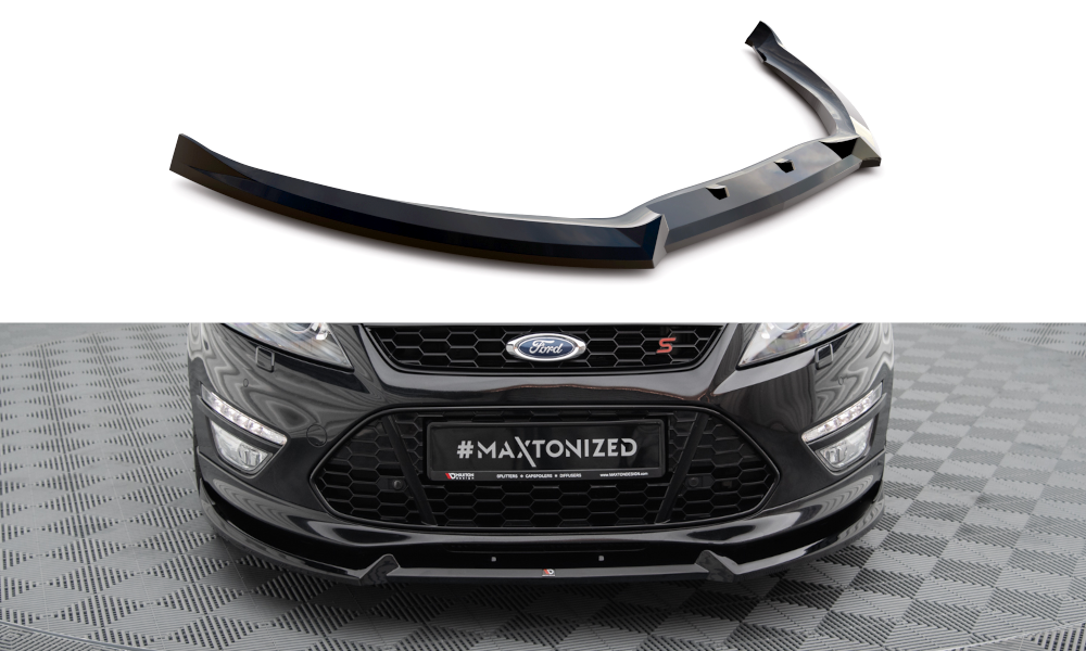 Street+ Spoilerlippe Front Ansatz V.2 passend für Ford Mondeo ST-Line Kombi Mk4 Facelift schwarz Hochglanz – Ansicht 2