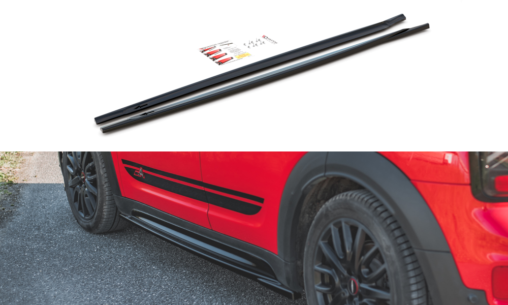 Street+ Seitenschweller Leisten passend für Mini Countryman Mk2 F60 JCW schwarz Hochglanz – Ansicht 2