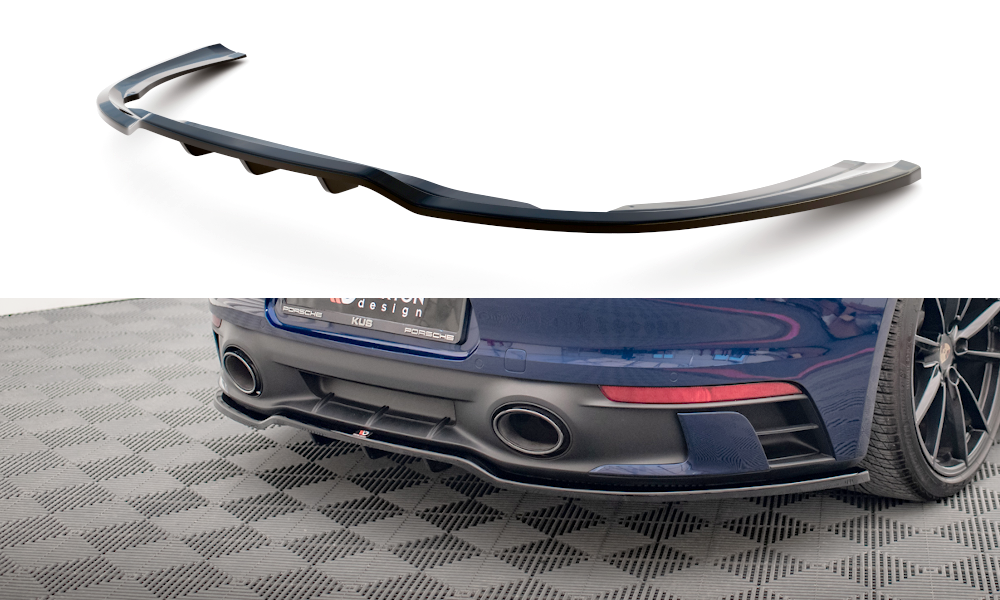 Street+ Mittlerer Diffusor RACE passend für V.1 Porsche 911 Carrera Aero / Carrera GTS 992 schwarz Hochglanz – Ansicht 2