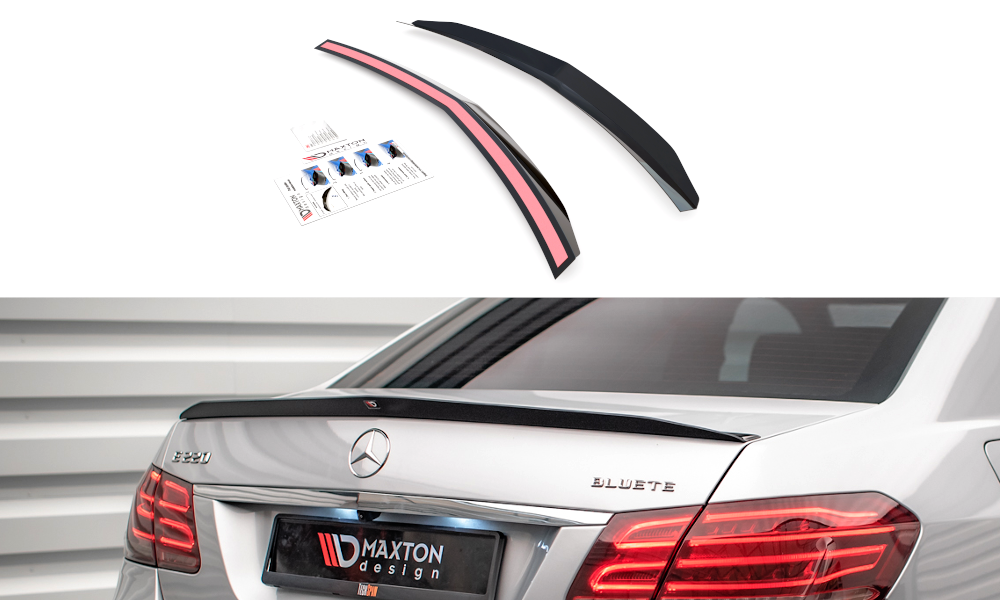 Heckspoiler Lippe Mercedes-Benz E63 AMG / AMG-Line / Standard Limousine W212 Facelift schwarz Hochglanz – Ansicht 2