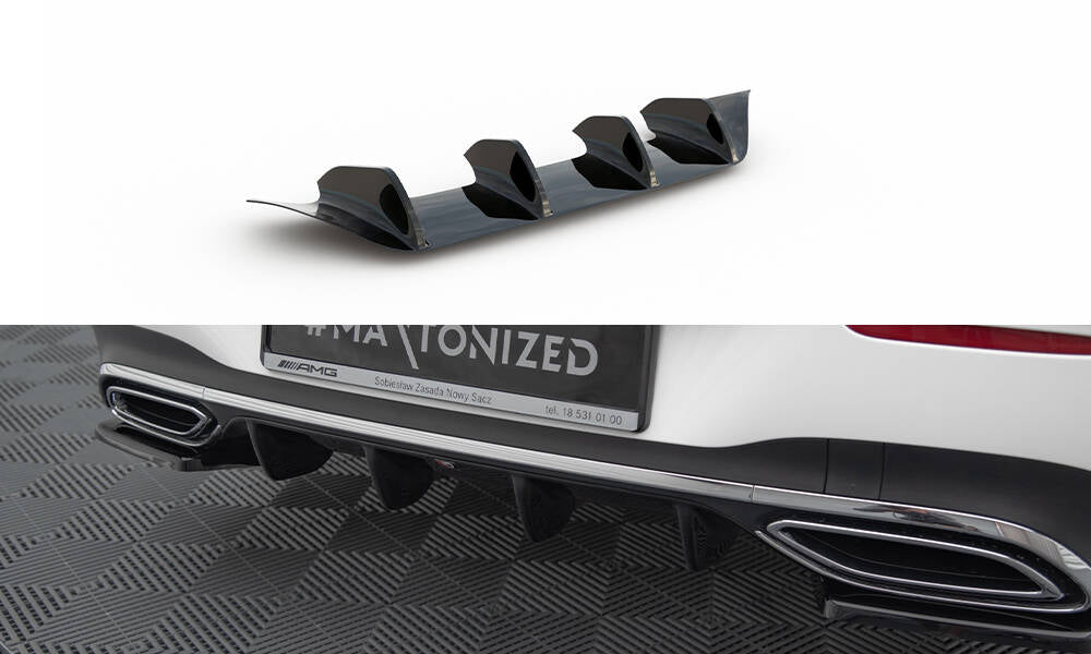 Diffusor Heck Ansatz passend für Mercedes-Benz CLA  AMG-Line X118 schwarz Hochglanz – Ansicht 2