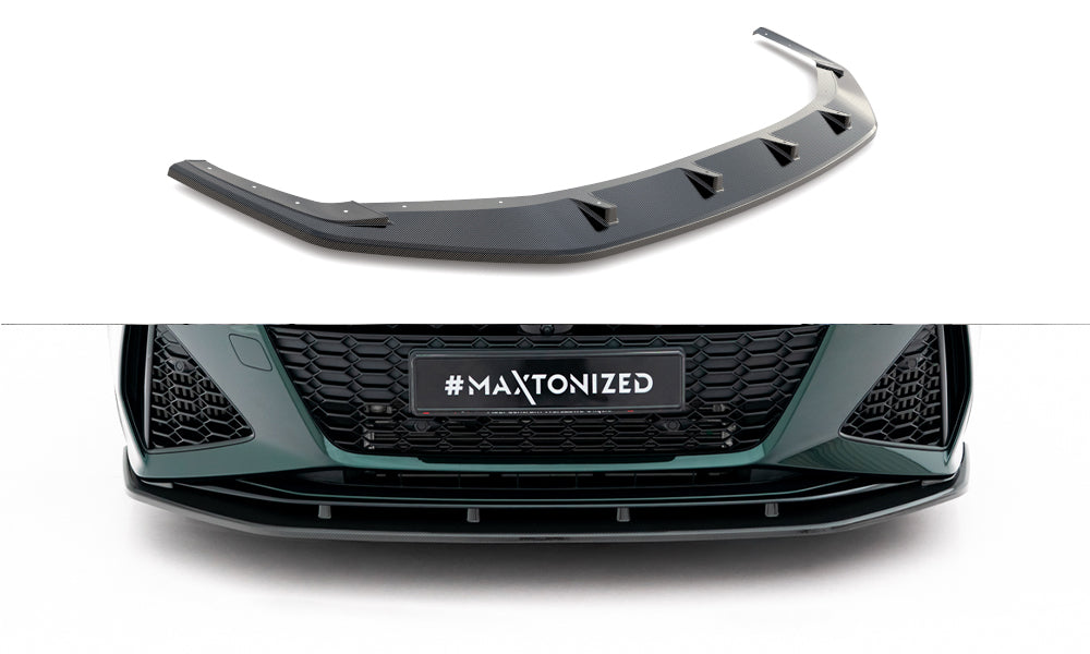 Prepreg Carbon Fiber Street+ Spoilerlippe Front Ansatz passend für Audi RS7 C8 – Ansicht 2