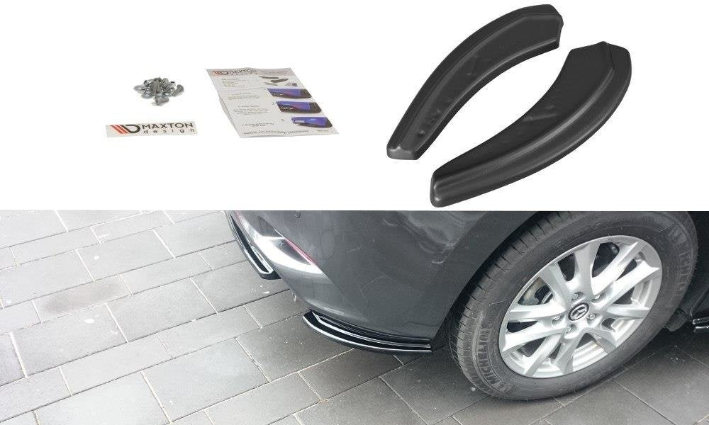 Heck Ansatz Flaps Diffusor passend für Mazda 3 BN (Mk3) Facelift schwarz Hochglanz – Ansicht 2