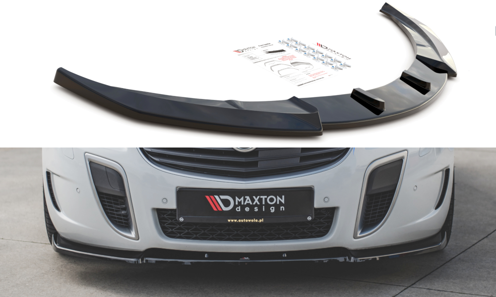 Street+ Spoilerlippe Front Ansatz V.1 passend für Opel Insignia Mk. 1 OPC Facelift schwarz Hochglanz – Ansicht 2
