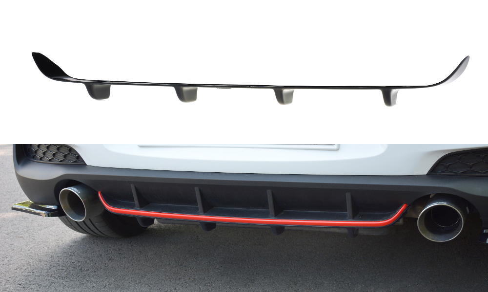 Diffusor Heck Ansatz passend für Hyundai I30 N Mk3 Hatchback schwarz Hochglanz – Ansicht 2
