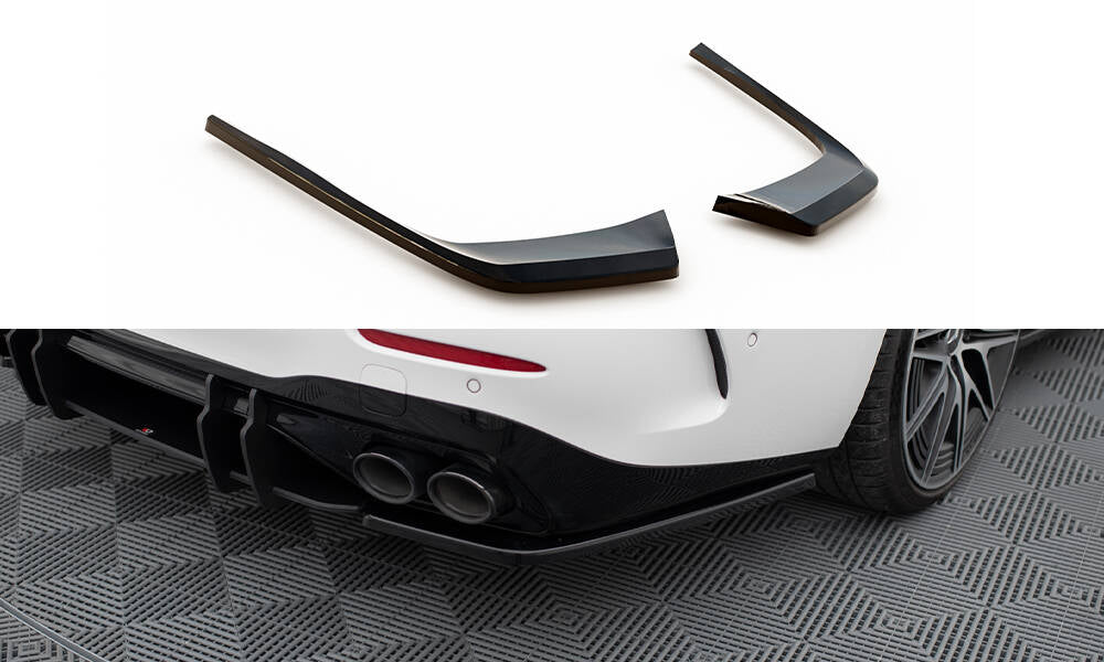 Heck Ansatz Flaps Diffusor passend für Mercedes-Benz C AMG-Line / 43 AMG W206 schwarz Hochglanz – Ansicht 2