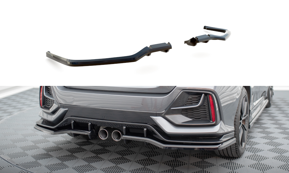 Heckansatz V.1 (mit einem vertikalem balken) Honda Civic Sport Mk 10 Facelift schwarz Hochglanz – Ansicht 2