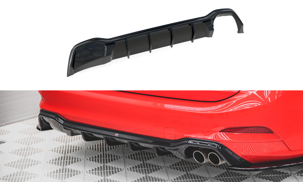 Diffusor Heck Ansatz passend für Ford Focus ST-Line Kombi Mk4 schwarz Hochglanz – Ansicht 2