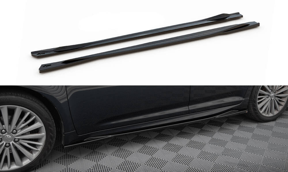 Street+ Seitenschweller Leisten passend für Toyota Avensis Mk3 Facelift schwarz Hochglanz – Ansicht 2