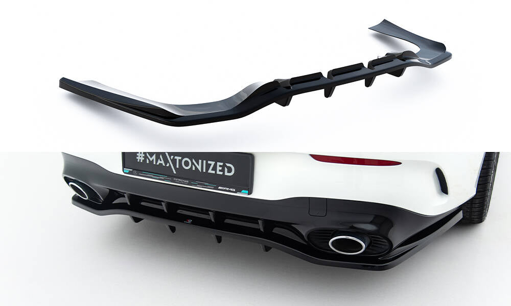 Street+ Mittlerer Diffusor RACE passend für Mercedes-AMG CLA 35  / 45  Coupe / Shooting Brake C118 Facelift / X118 Facelift schwarz Hochglanz – Ansicht 2