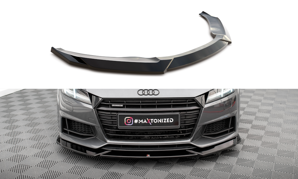 Street+ Spoilerlippe Front Ansatz V.1 passend für Audi TT S / S-Line 8S schwarz Hochglanz – Ansicht 2