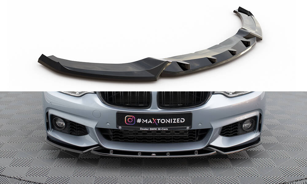 Street+ Spoilerlippe Front Ansatz V.3 passend für BMW 4er Coupe / Gran Coupe / Cabrio M-Paket F32 / F36 / F33 schwarz Hochglanz – Ansicht 2