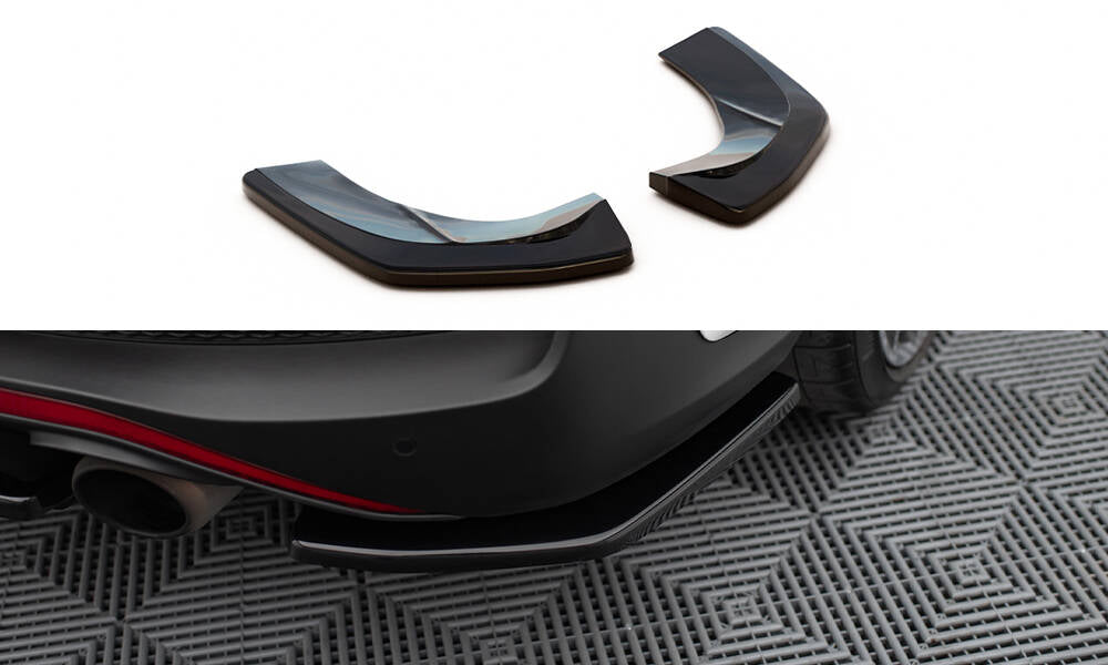 Heck Ansatz Flaps Diffusor passend für Hyundai I30 N Mk3 Fastback  schwarz Hochglanz – Ansicht 2