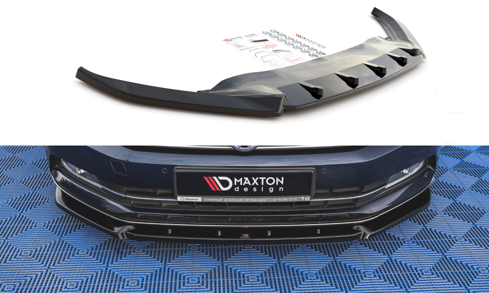 Street+ Spoilerlippe Front Ansatz V.2 passend für VW Passat B8 schwarz Hochglanz – Ansicht 2