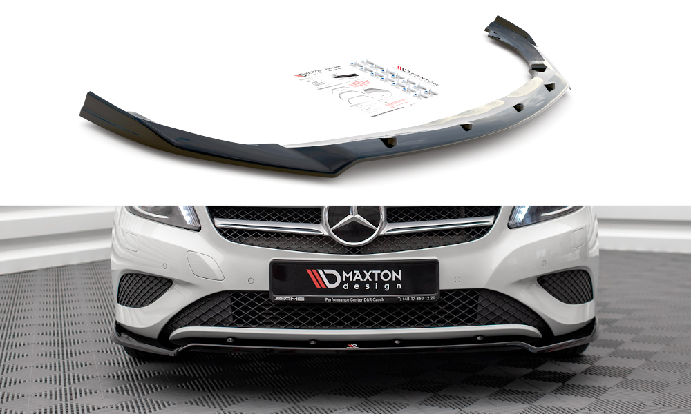 Street+ Spoilerlippe Front Ansatz V.2 passend für Mercedes-Benz A W176 schwarz Hochglanz – Ansicht 2